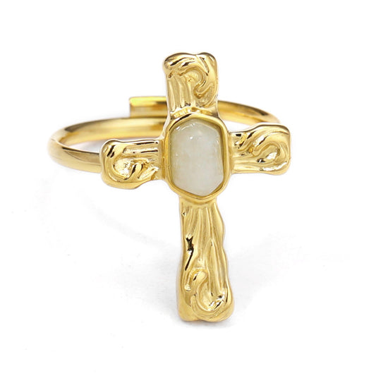 Cross Ring – Stainless Steel