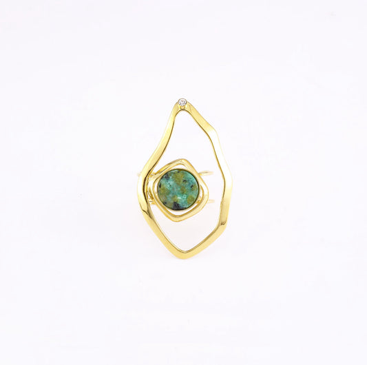 Green Stone Ring – Stainless Steel
